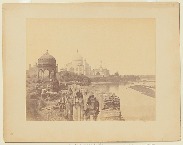 Taj Mahal from the East with Dr John Murray Seated in the Foreground with Dark Slide Slider Image 2